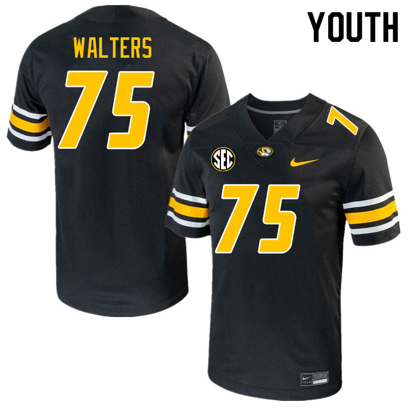 Youth #75 Mitchell Walters Missouri Tigers College 2023 Football Stitched Jerseys Sale-Black